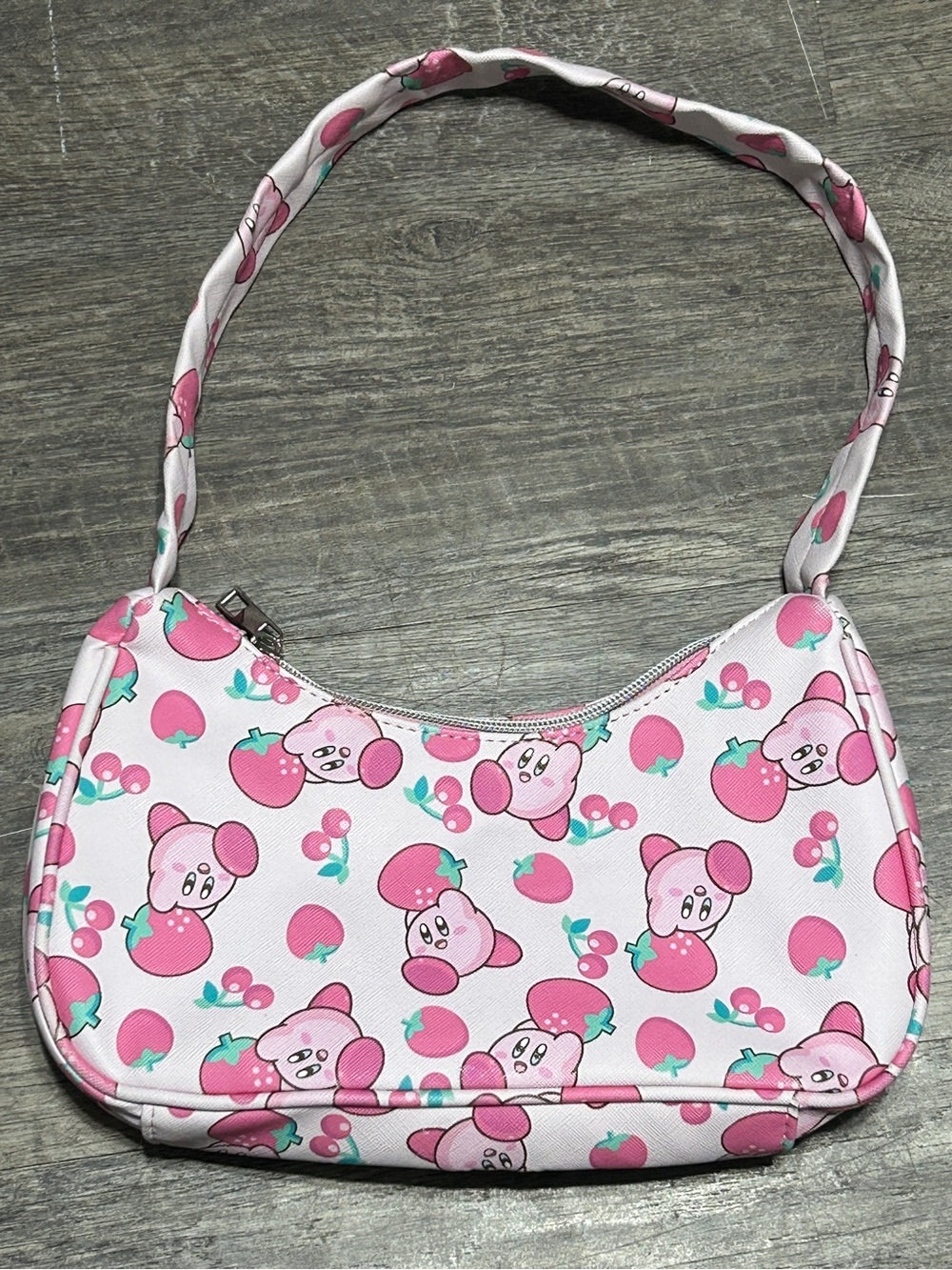S119- Kirby Nintendo Pink Fruit Baguette Shoulder Bag